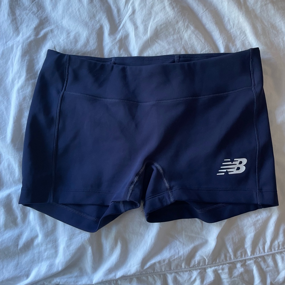 New Balance Navy Low-Rise Spandex Shorts